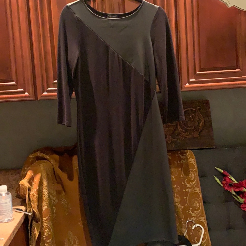 Leather cut-ins dress